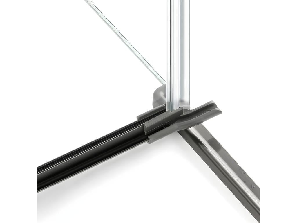 Cabine de douche droite 80x70 pivotante Calmetop GUNMETAL BRUSHED couleur inox brossé accès de face 71890IJTG