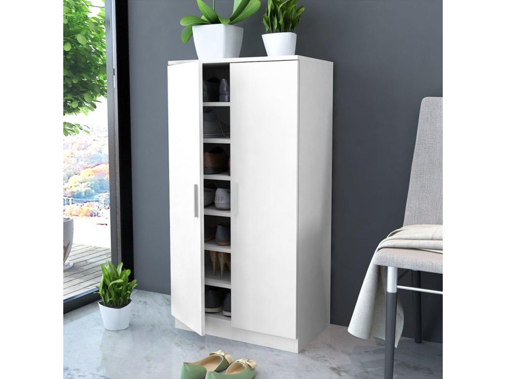 Meuble à chaussures 7 étagères blanc 35553KGJY