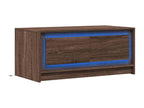 Table basse avec Calmetopères LED chêne marron bois d'ingénierie 14724WYES