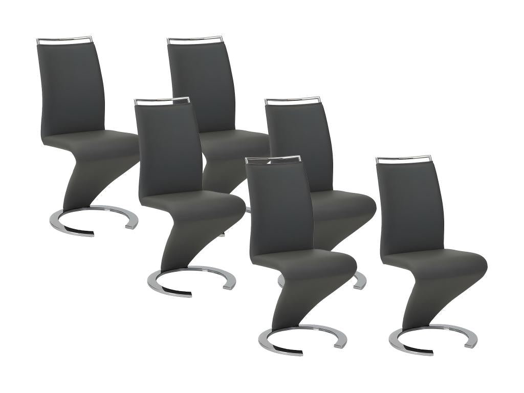 Lot de 6 chaises Nidchicshop - Simili noir 49176JNPH
