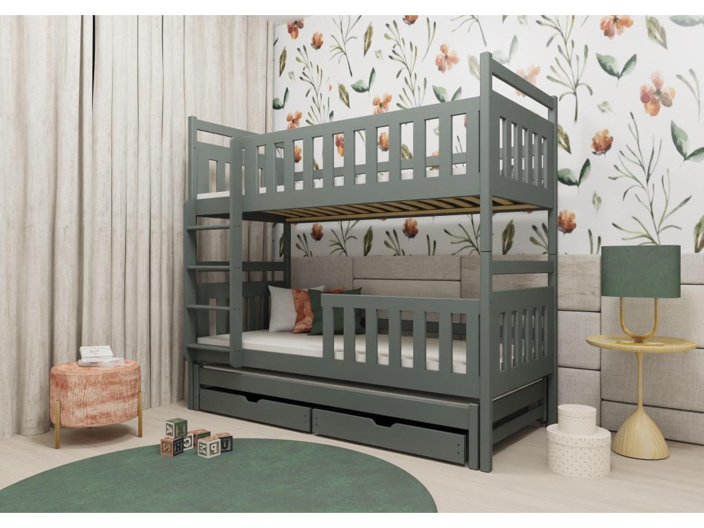 Lits superposés Calmetop BB003 80x200 cm Graphite 35917YBJK