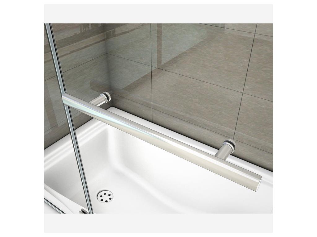 Pare-baignoire 120x140cm pivotant 180 paroi de baignoire en verre anticalcaire 6mm avec une poignée en Inox 70434AXKK