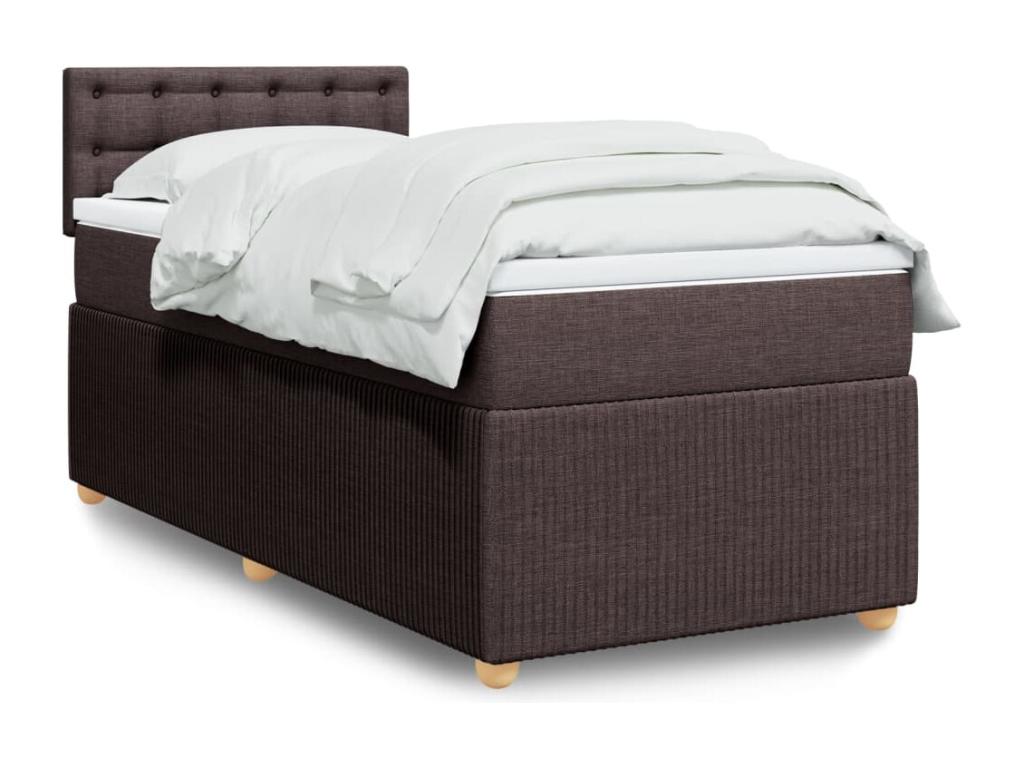 Sommier à Artvivrestore de lit avec matelas Marron foncé 80x200 cm 91935MBDP