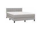 Sommier à Calmetop de lit avec matelas Gris clair 140x200 Tissu 98235FRVG