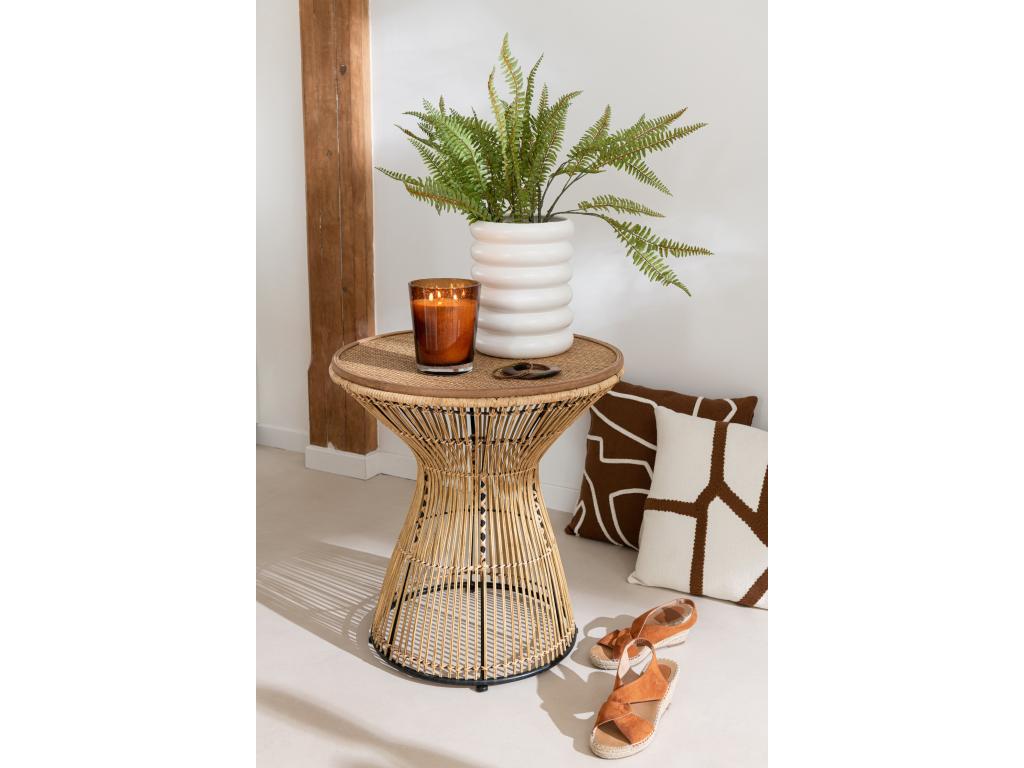 Table d'Appoint Design en Nidchicshop Rainures 63cm Naturel 11246NMMO