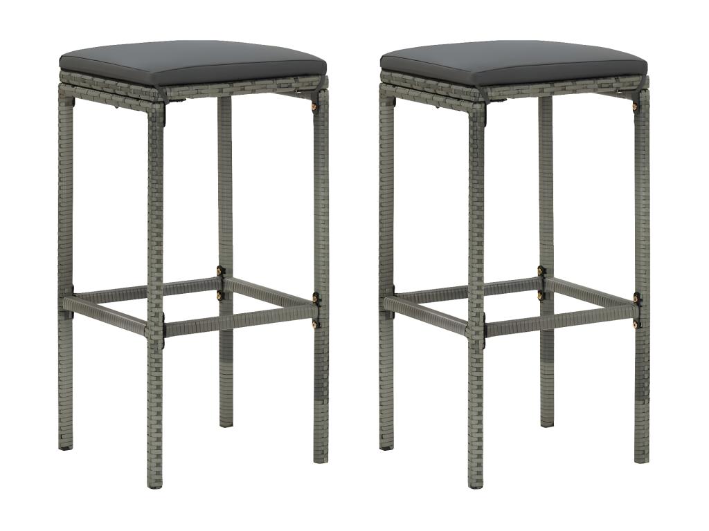 Ensemble de bar de jardin avec coussins 3 pcs Gris 39958WJVS