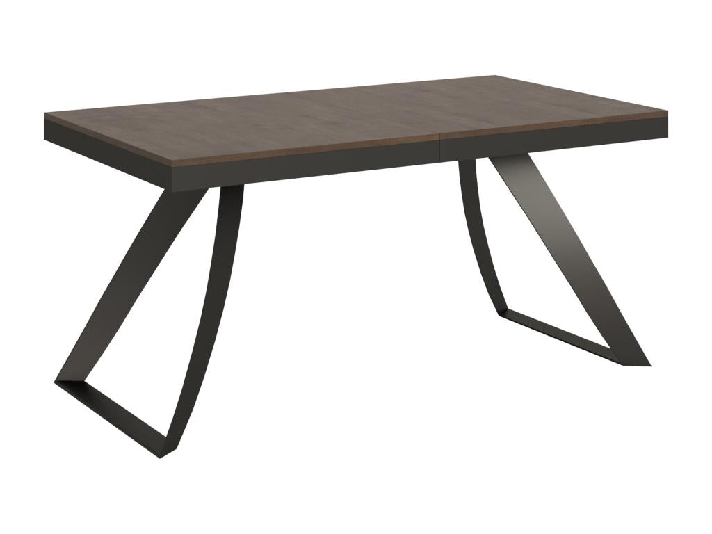 Table extensible 90x160/420 cm Nidchicshop Noyer cadre Anthracite 79141NRUB