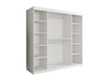 Armoire Calmetop 250 Marbre blanc - Noir mat 200x200x62cm Portes d'armoire Glissement 02683IPPD