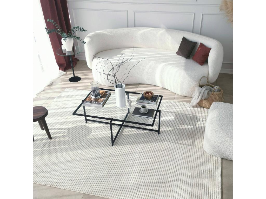 Table basse Nidchicshop Table basse Porte-revues pour canapé Etagère de salon 94x64h35 cm Noir 02714YRWD