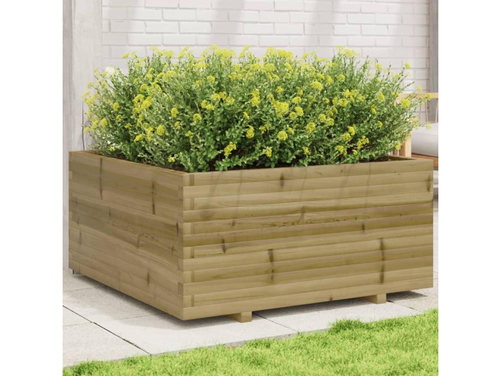 Jardinière 100x100x49,5 cm bois de pin imprégné 78437WPWT