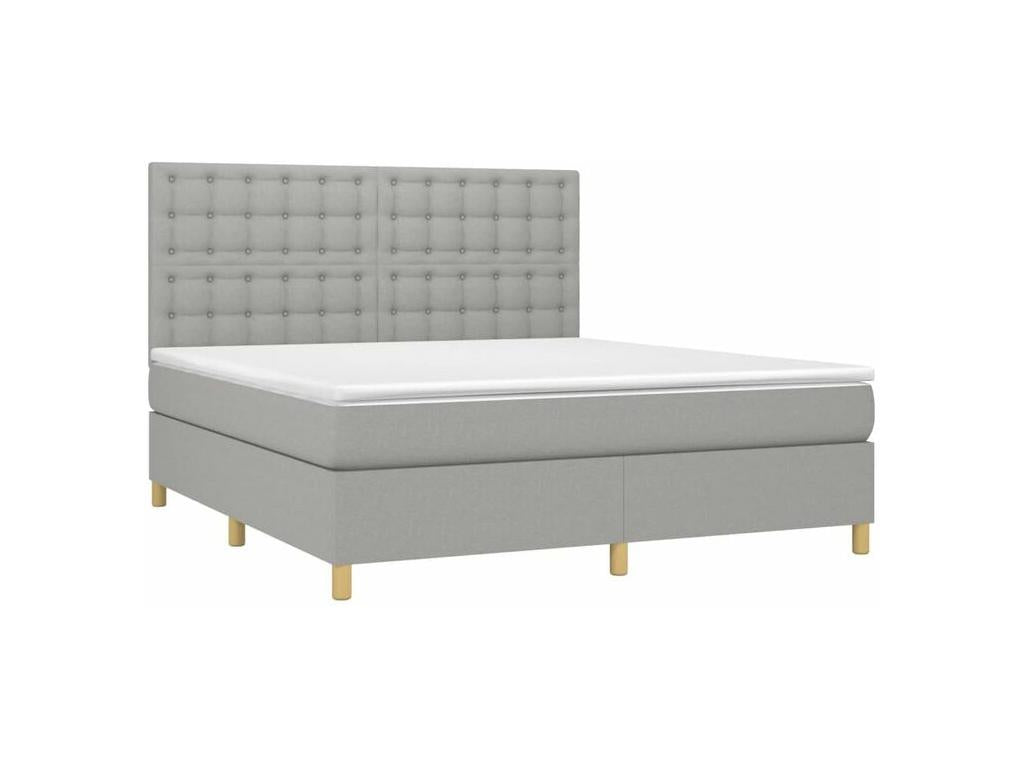 Sommier à Calmetop de lit et matelas et LED Gris clair 180x200 09213ADCJ