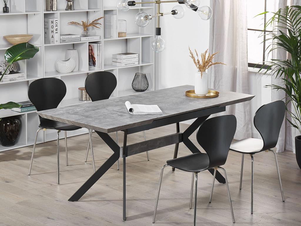 Table de salle à manger extensible Nidchicshop Gris clair 140/180 cm 80 cm 68436THUA