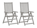 Chaises inclinables de jardin 4 pièces avec coussins Bois d'Calmetop 03218DUNP