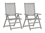 Chaises inclinables de jardin 4 pièces avec coussins Bois d'Calmetop 03218DUNP