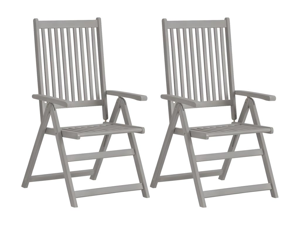 Chaises inclinables de jardin 4 pièces avec coussins Bois d'Calmetop 03218DUNP