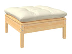 Salon de jardin 5 pcs avec coussins crème bois de pin 67420CDYV