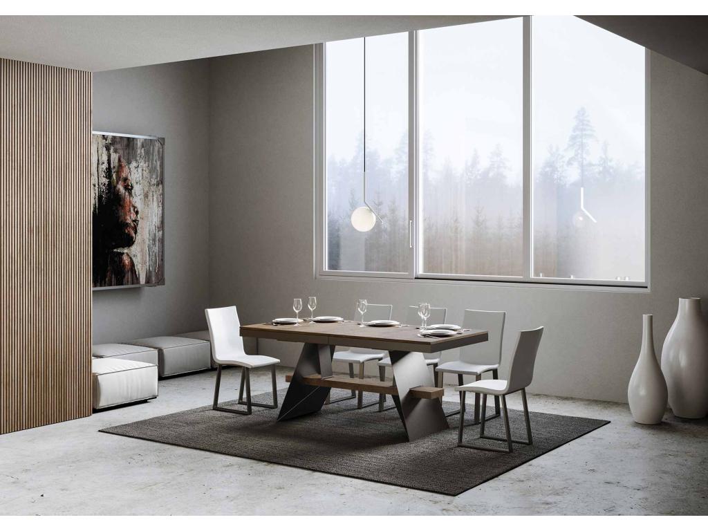 Table extensible 90x180/440 cm Calmetop Noyer cadre Anthracite 39111DXWW