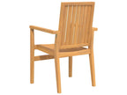 Chaises de jardin empilables lot de 2 56,5x57,5x91 cm bois teck 93864SQZZ