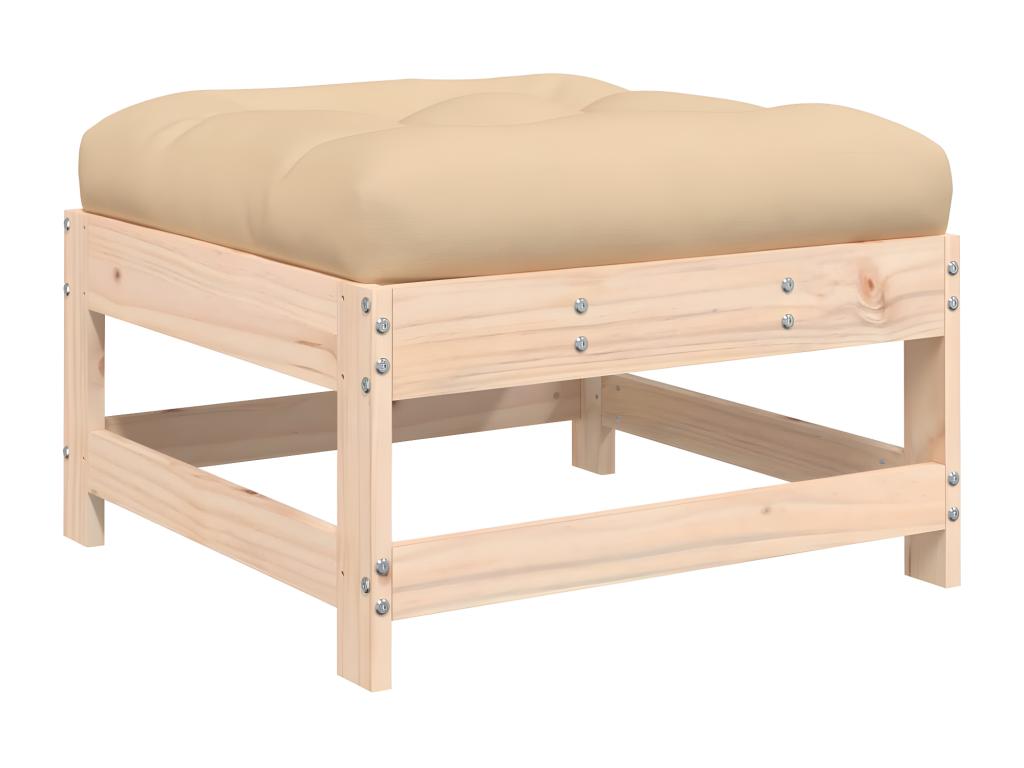 Salon de jardin 7 pcs avec coussins bois massif 10809IOKH