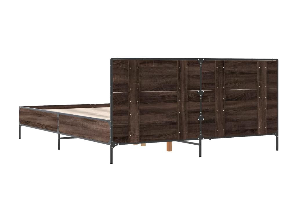 Cadre de lit sans matelas chêne marron 140x200 cm 67091BOVI