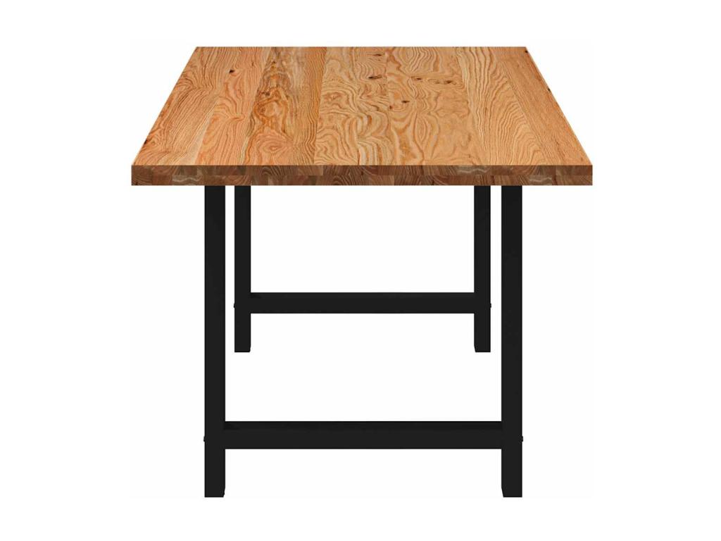 Table à manger marron clair bois de chêne massif rectangulaire 70105WXRH