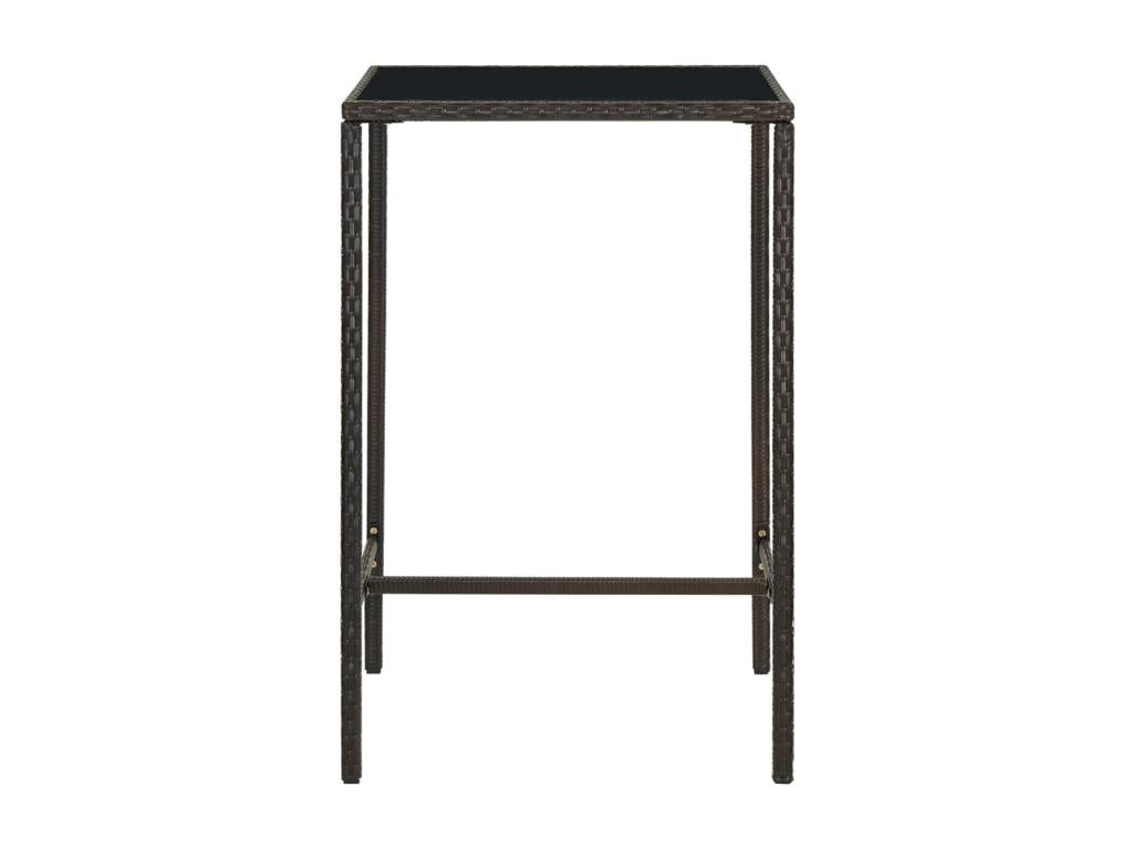 Nidchicshop - Table de bar de jardin Marron 70x70x110 cm Résine tressée verre 93915NESS