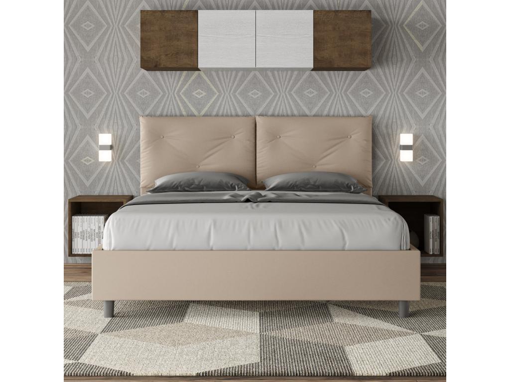 Lit sans sommier rembourré 160x200 similicuir Nidchicshop 06352WBVD