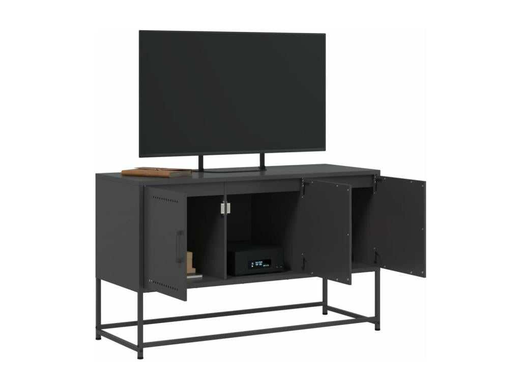 Meuble TV noir 100,5x39x60,5 cm acier 38866JKEZ