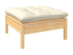 Salon de jardin 14 pièces avec coussins crème Bois de pin solide 78784EYFC