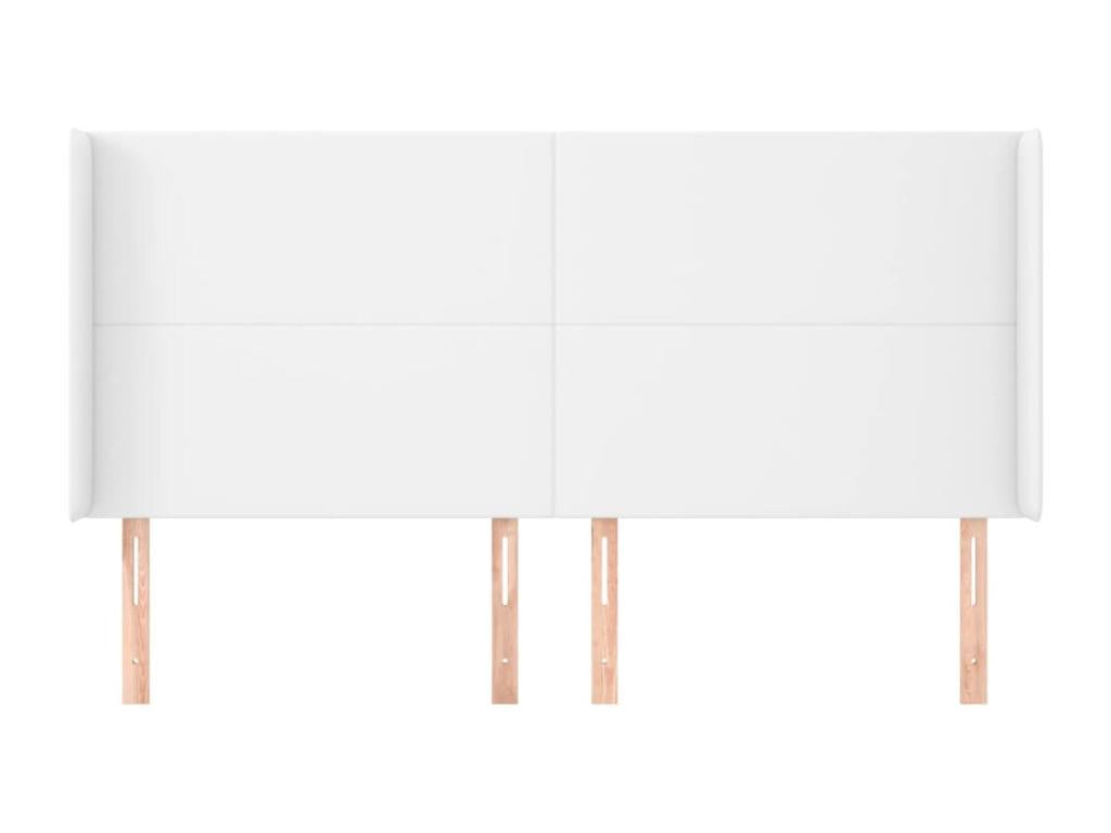 Tête de lit avec oreilles Blanc 183x23x118/128 cm Similicuir 53154AMOM