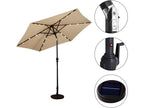 Parasol de Jardin/Parasol Déporté et Inclinable de Jardin Dia 270 CM avec 16 LED Beige 16669EPNU