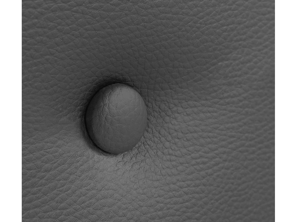 Calmetop Tête de lit similicuir avec 2 Calmetopées de boutons 105x105cm avec pieds Lits 105 - Gris 92424ZZBP