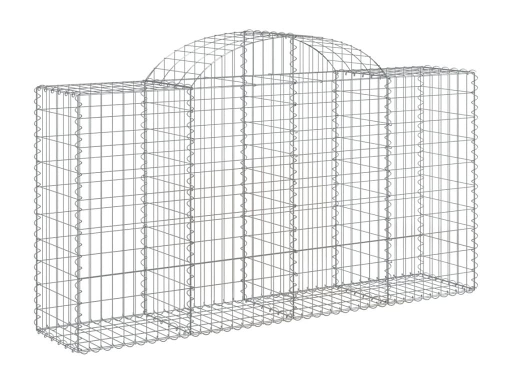 Paniers à gabions arqués 8 pcs 200x50x100-120 fer galvanisé 91692ZNPG