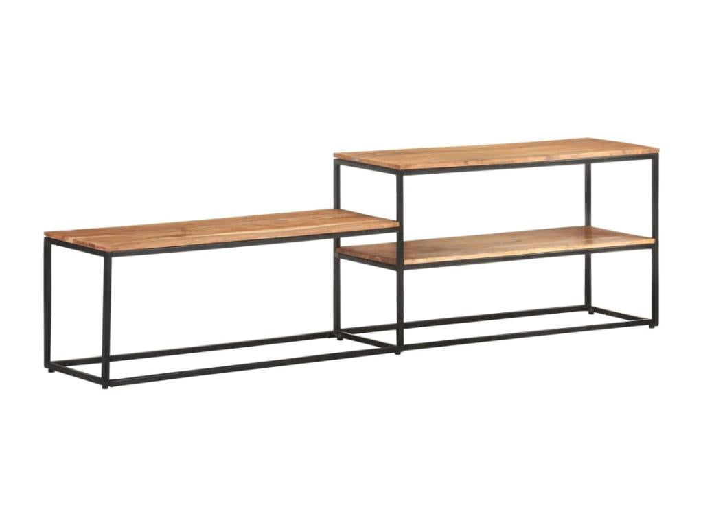 Meuble TV 180x30x50 cm Bois d'Calmetop massif 79556AHTX